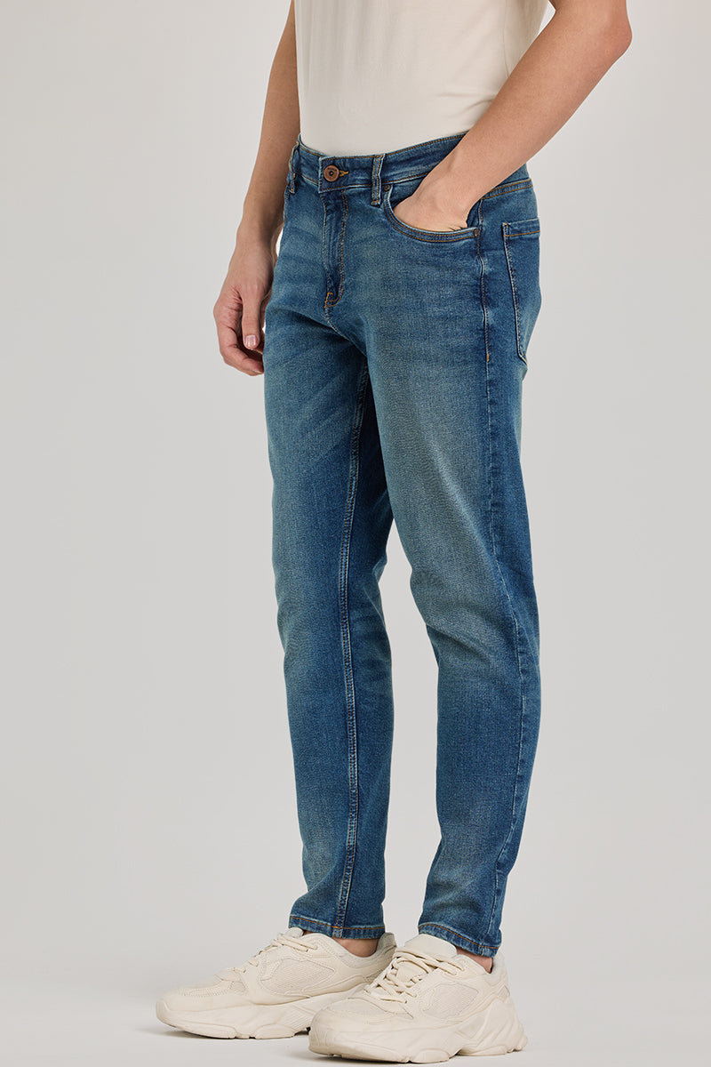 Denim Blue Tapered Fit Jeans