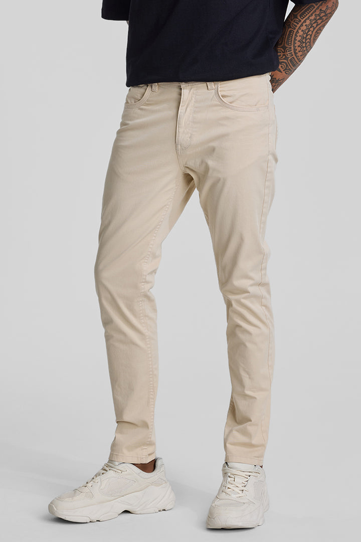 Cream 5 Pocket Chinos