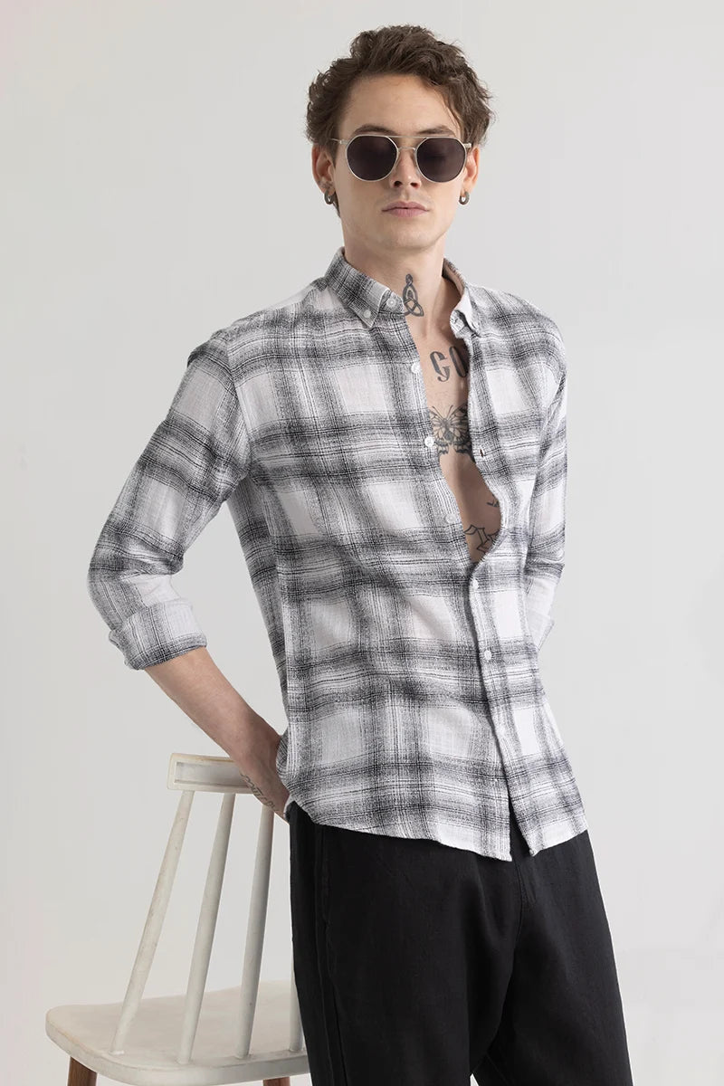 Plaidient White Checkered Shirt