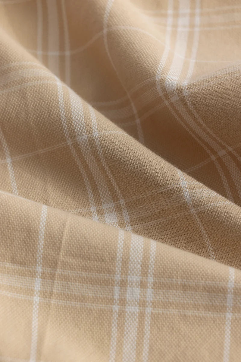 Enzo Beige Checks Shirt