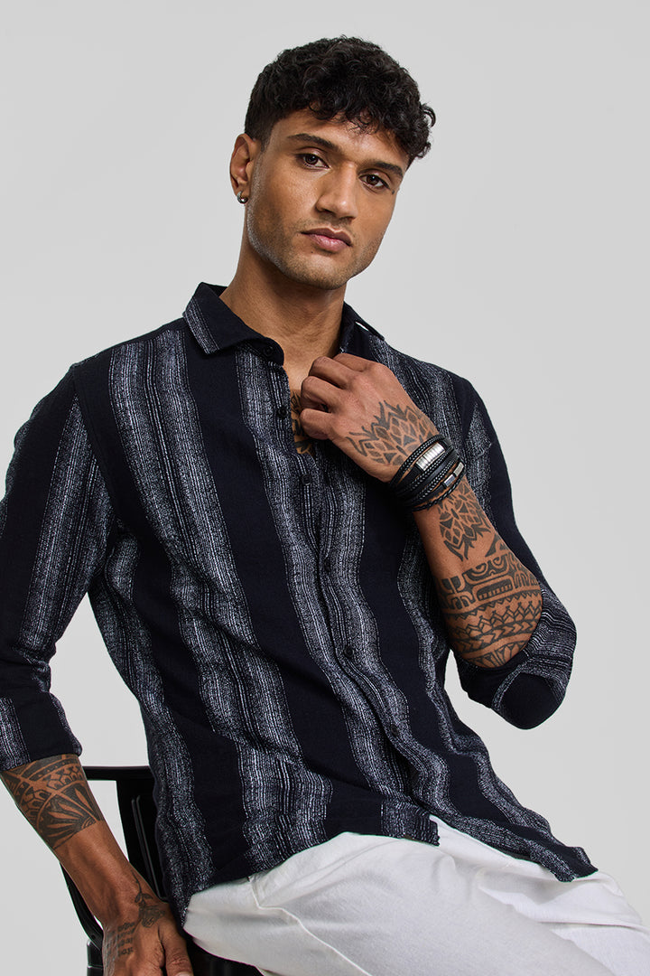 Black Stripes Slim Fit Shirt