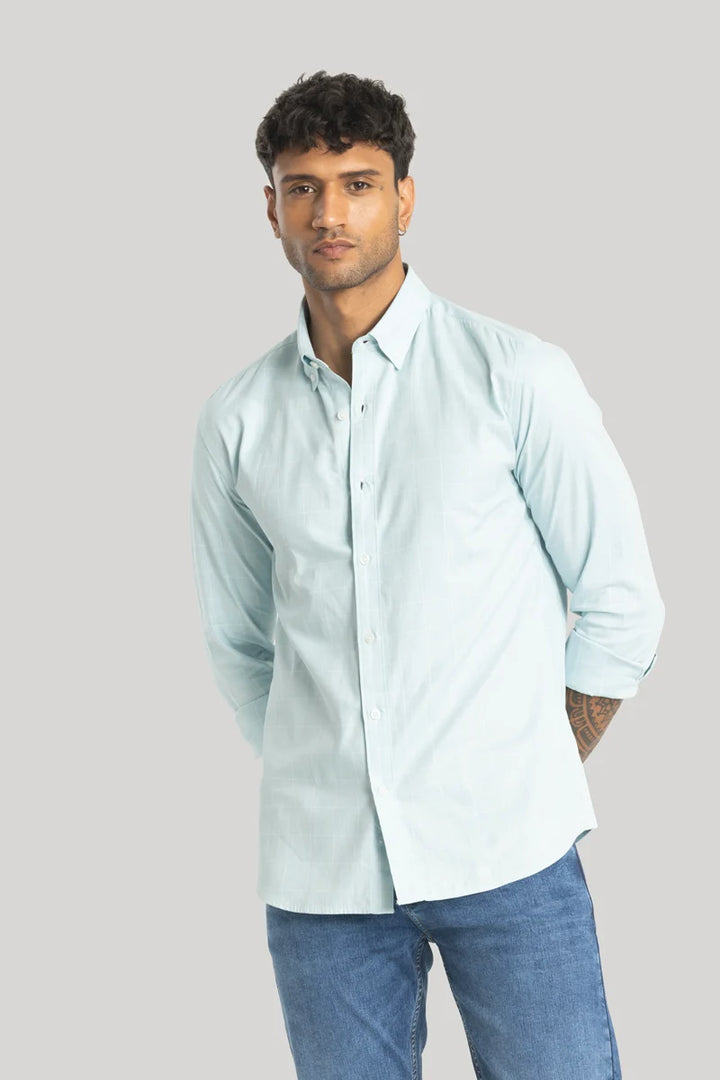 Giuliano Aquamarine Checks Shirt