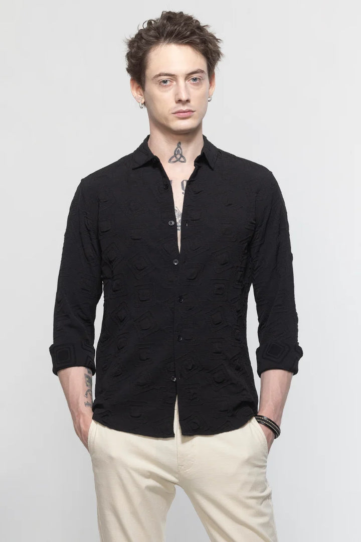 TextuRiche Square Black Shirt