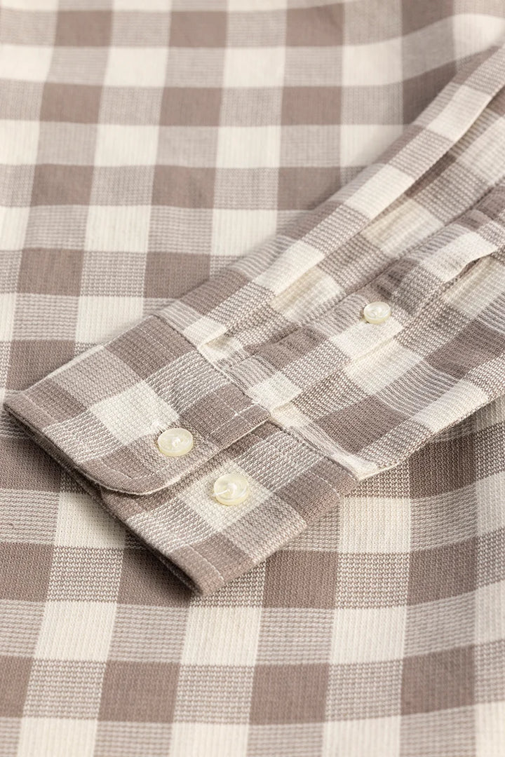 Elysium Brown Linen Checks Shirt