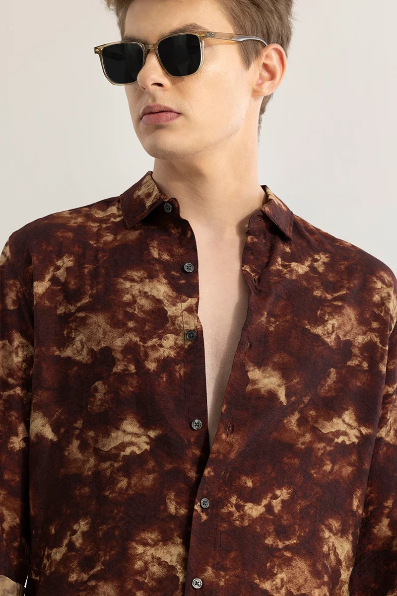 EmberFlow Abstract Brown Shirt