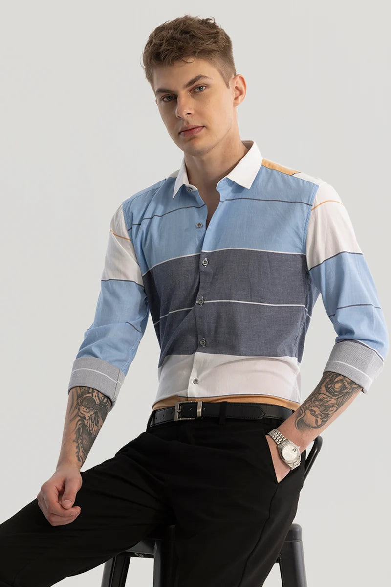 Blue Stripes Slim Fit Shirt