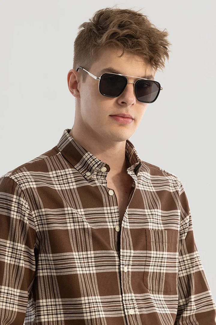 Brown Checks Oxford Shirt