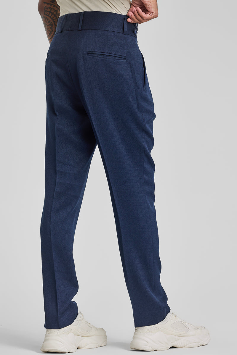 Dark Blue Relaxed Fit Korean Trousers