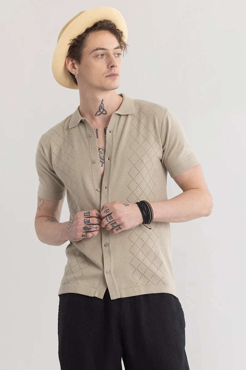 Stitcharo Beige Knitted Shirt