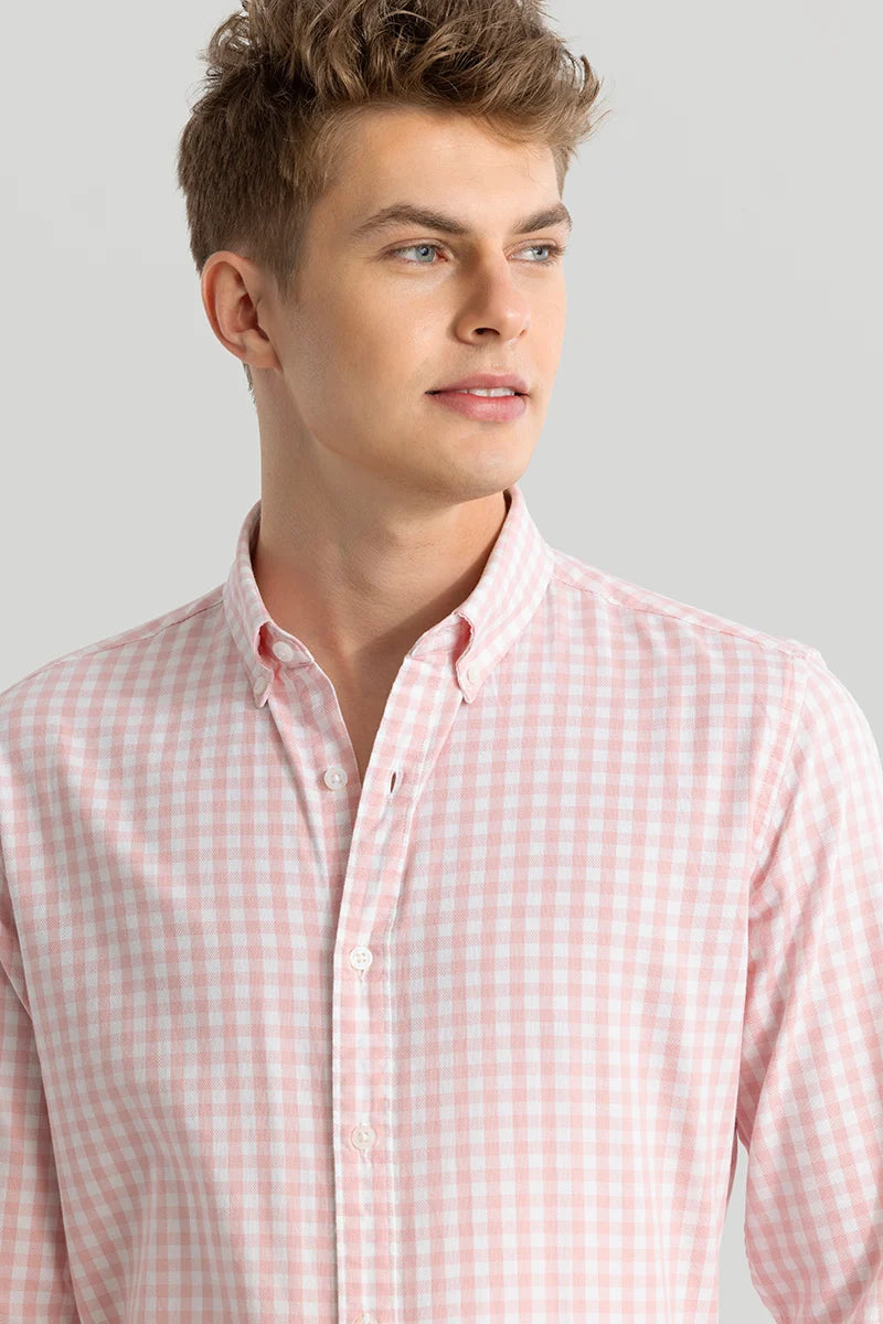 Ingvar Light Pink Checks Shirts