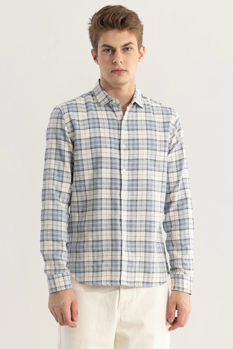 Plaided Light Blue Check Shirt