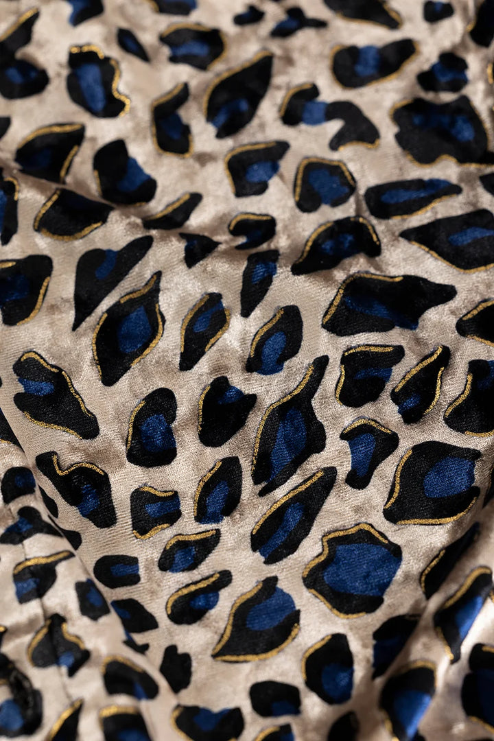 Magne Beige Animal Print Velvet Shirt