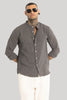 Grey Mandarin Linen Shirt