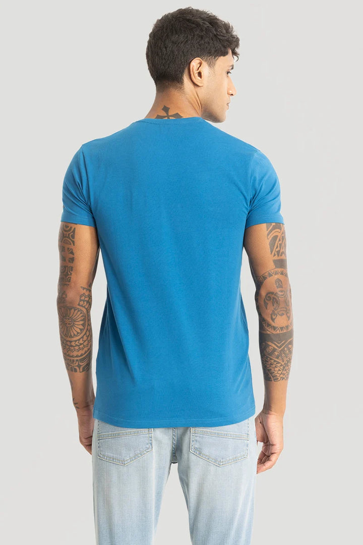 Blue Plain Slim Fit T-Shirt