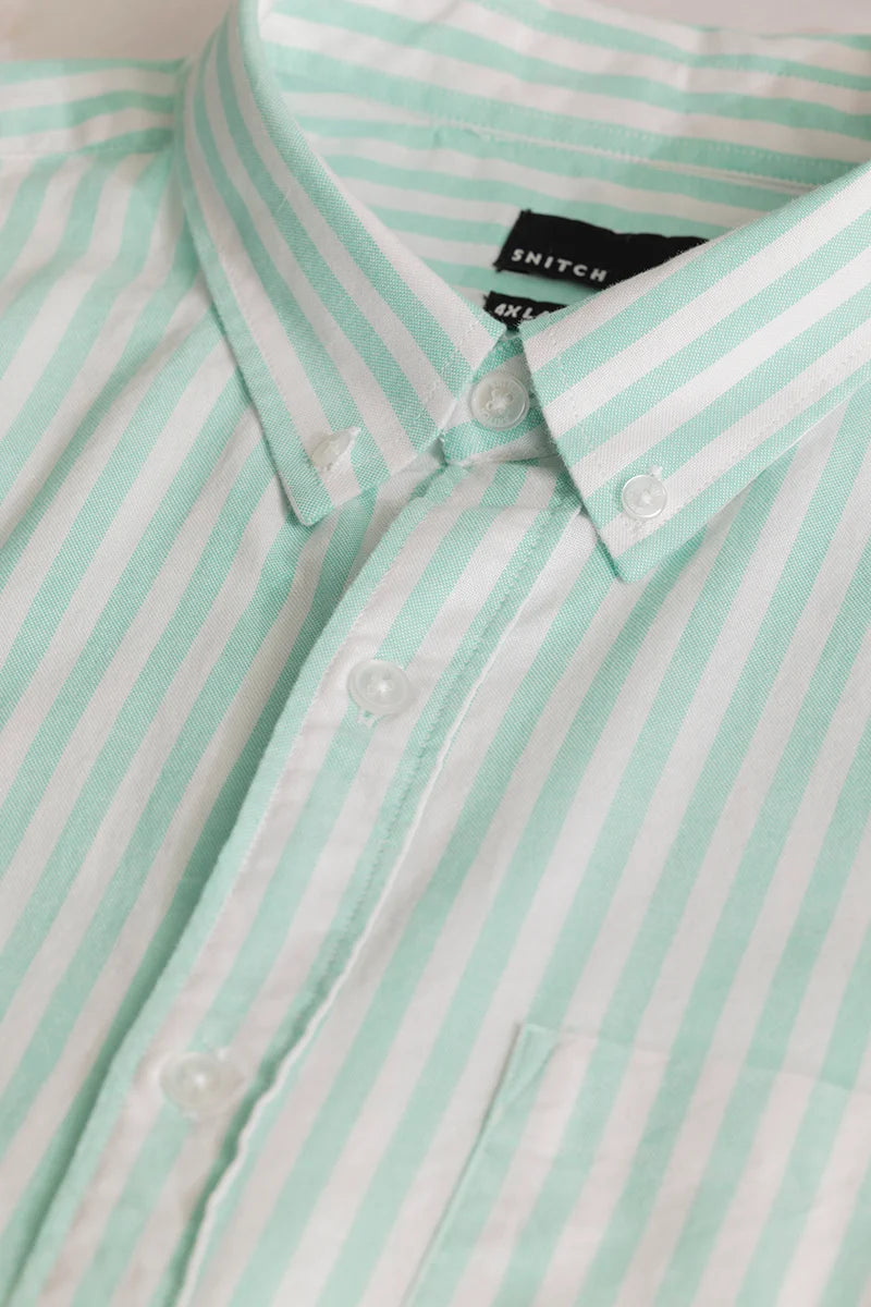 Fortunato Mint Stripes Plus Size Shirt