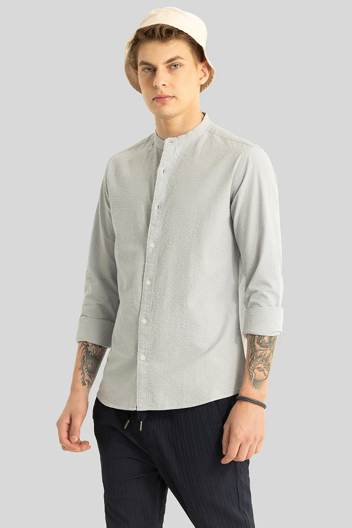 Elevate Light Grey Plain Shirt