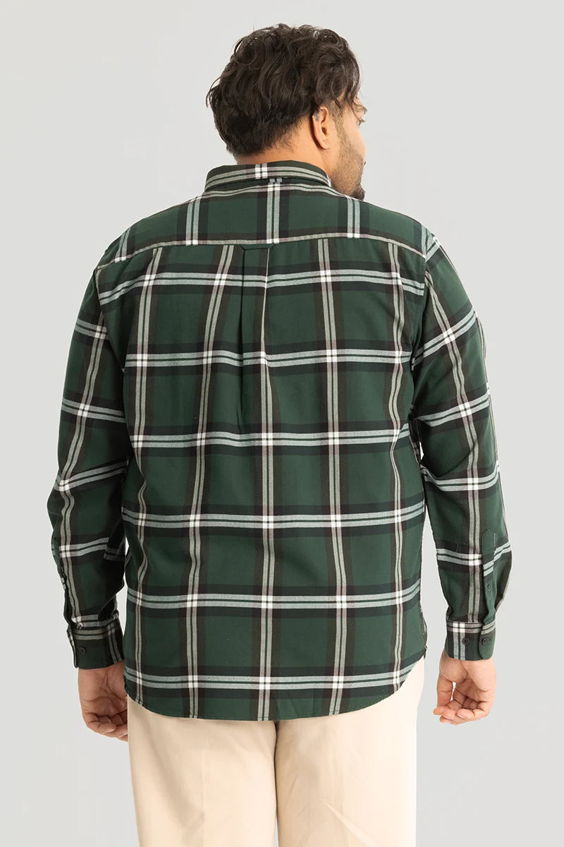 Guido Green Checks Plus Size Shirt