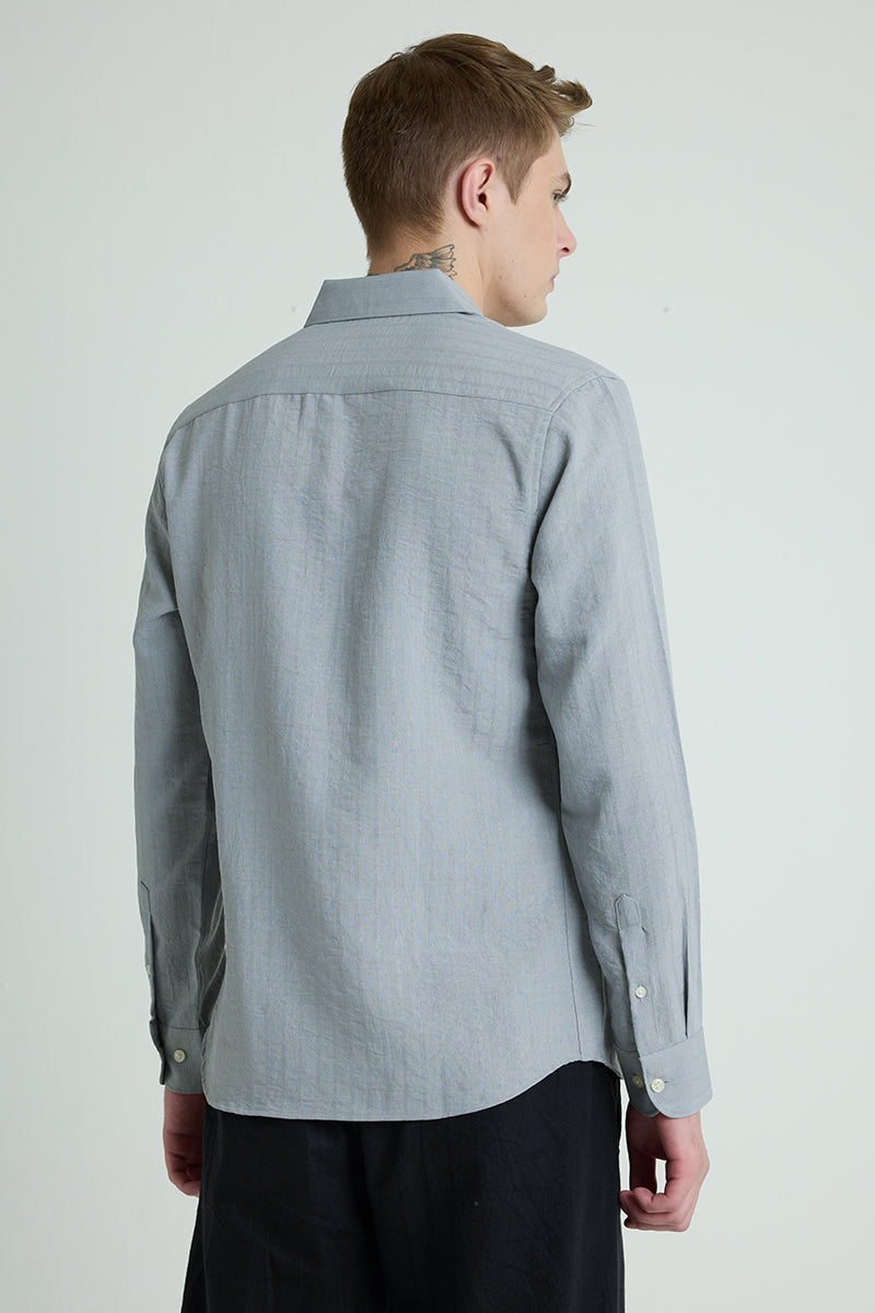 Light Grey Self Stripe Shirt