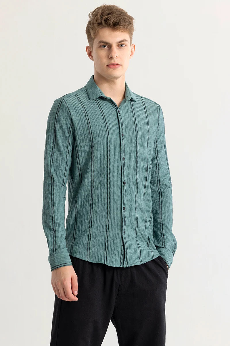 Sverre Stripe Green Shirt