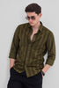 Olive Corduroy Slim Fit Shirt