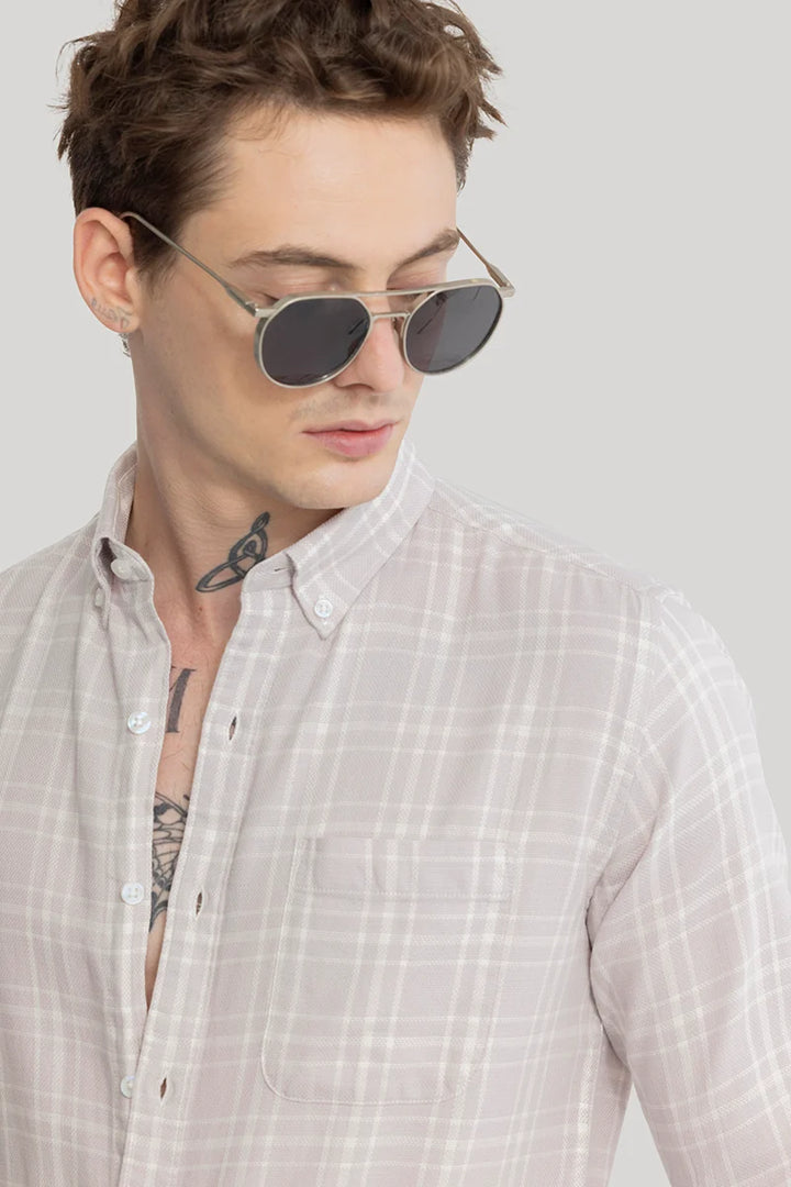 Einar Light Grey Checks Shirt