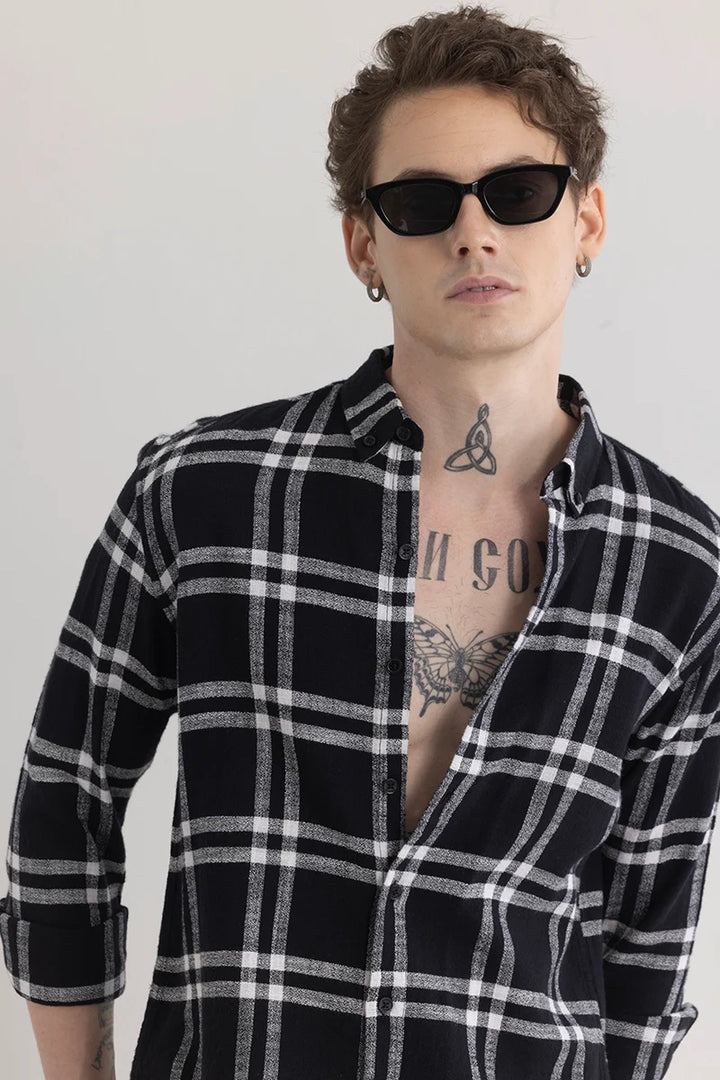 Checksque Black Checkered Shirt