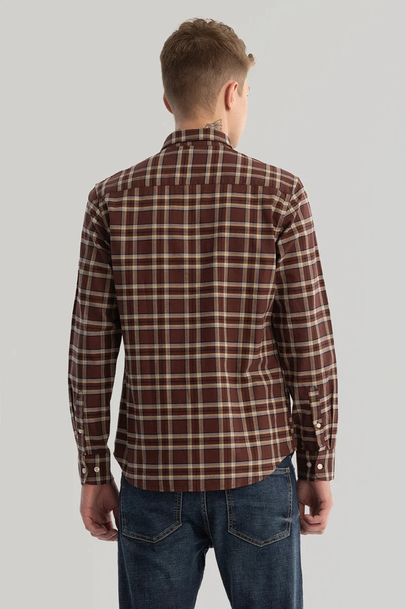 Brown Checks Oxford Shirt