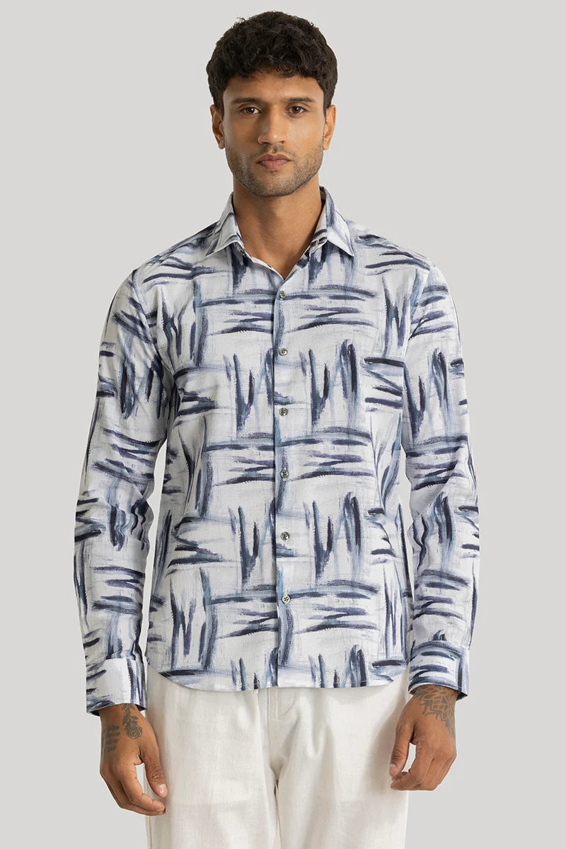 Buy Men's Apex Navy Abstract Shirts Online | Snitch – SNITCH