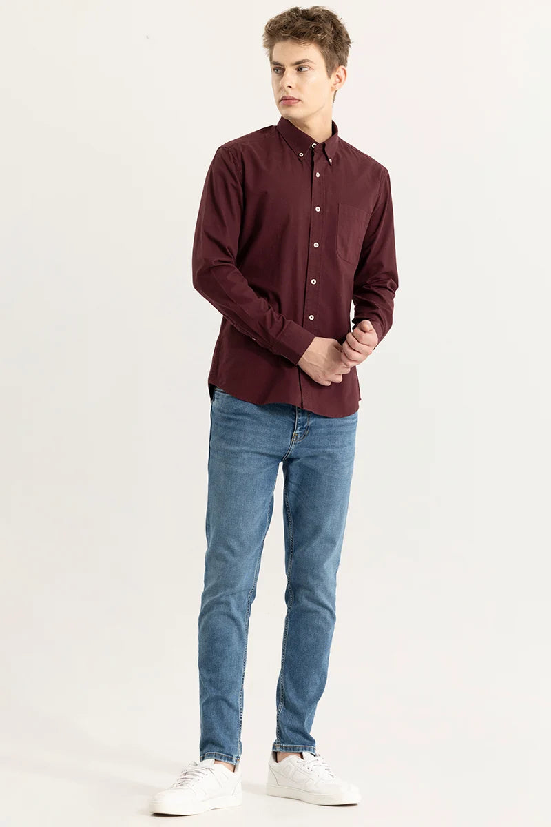 Shirtolo Plain Maroon Shirt