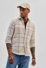 Beige Checks Slim Fit Shirt