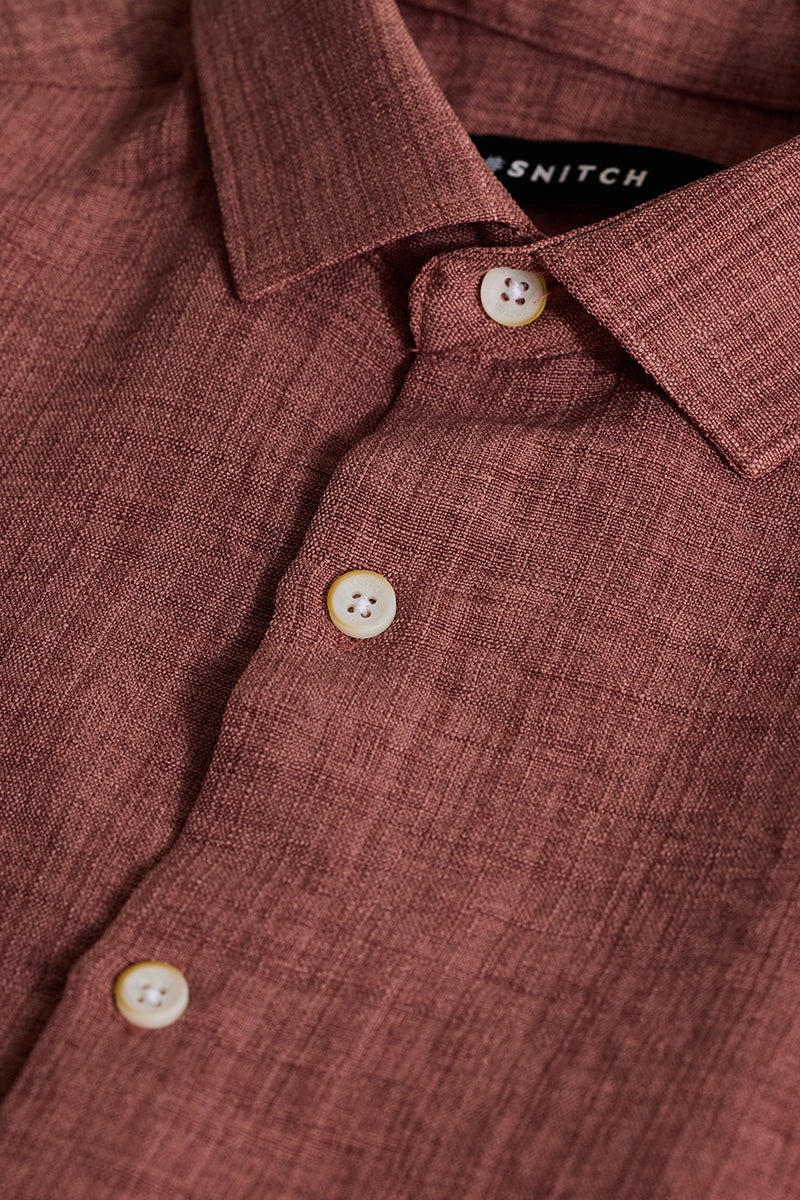 Mauve Textured Slim Fit Shirt