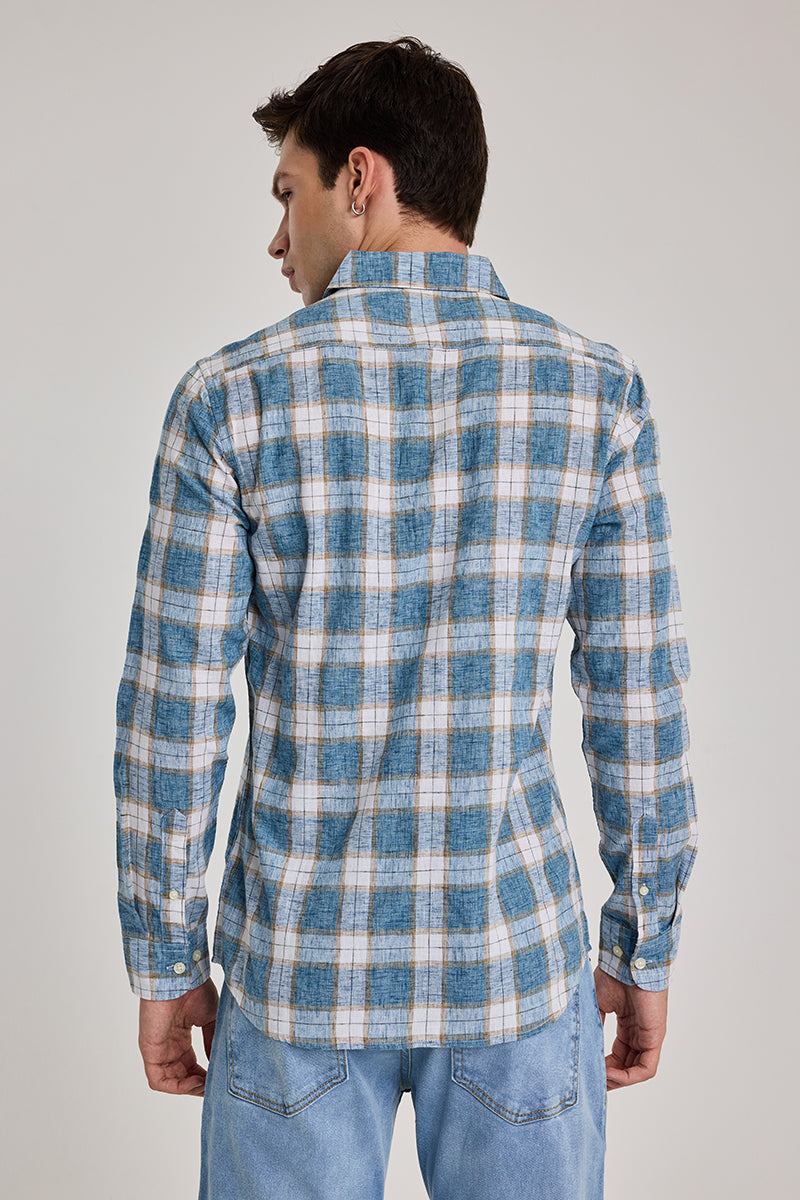 Blue Checks Linen Shirt