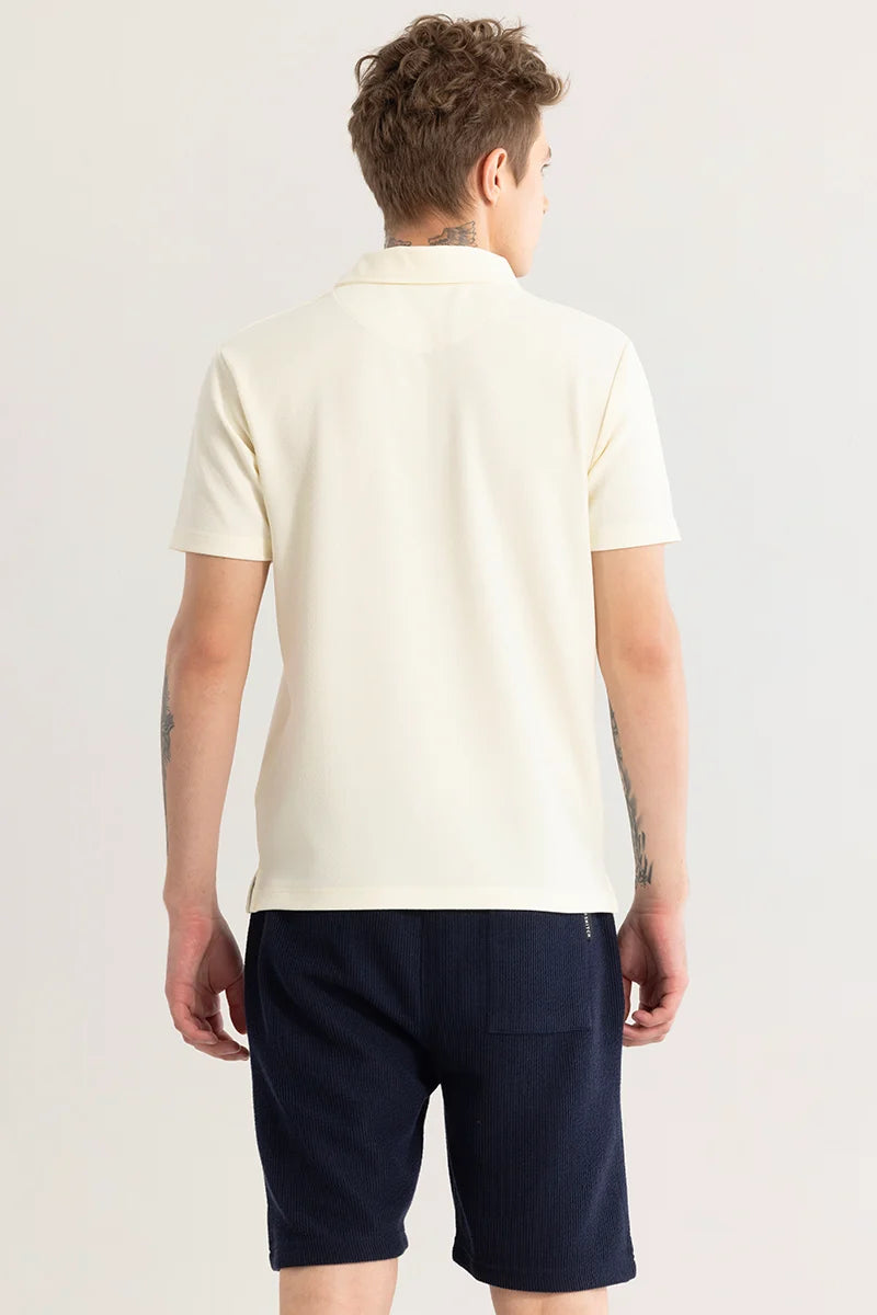 Elegantiq Cream Polo T-Shirt