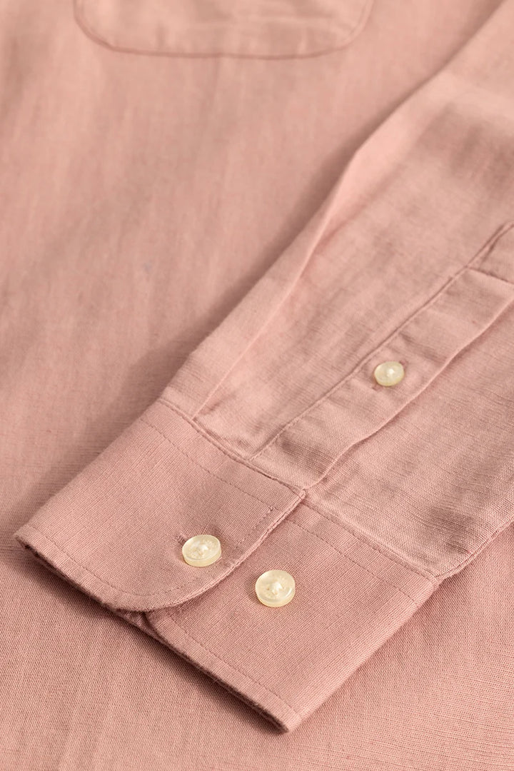 Claudio Peach Plain Linen Shirt