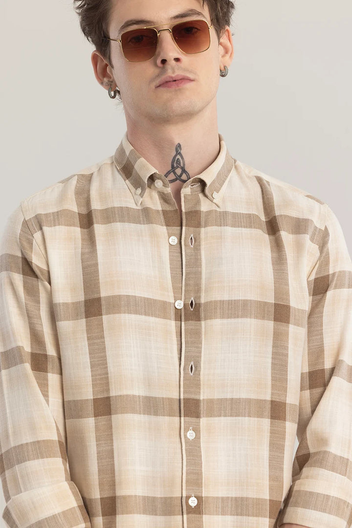 Plaidify Beige Checks Shirt