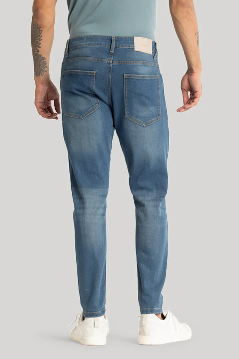 Blue Plain Skinny Fit Jeans