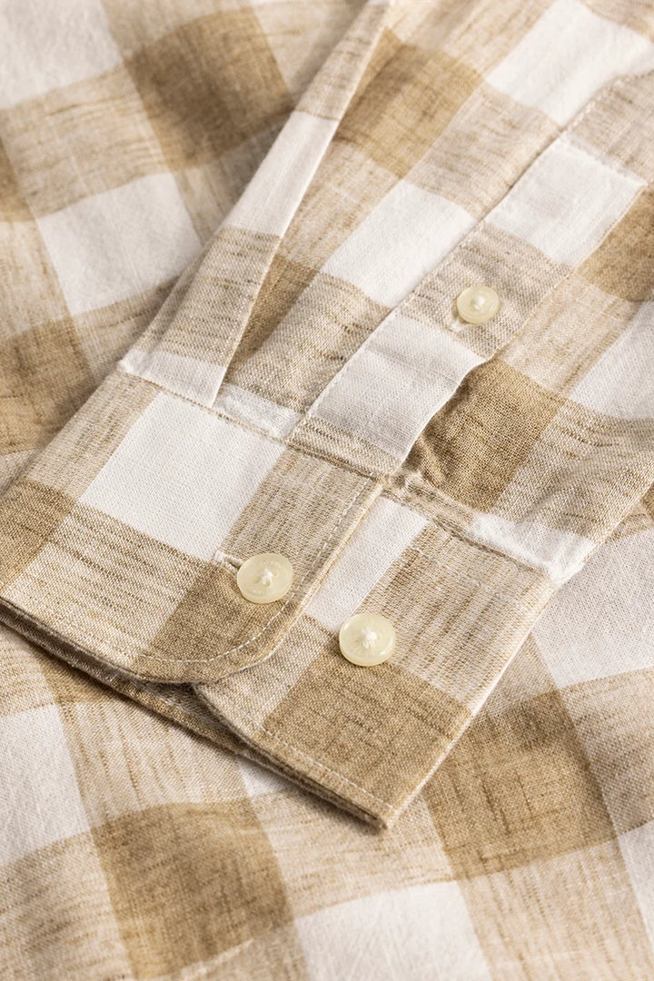 Beige Checks Linen shirt