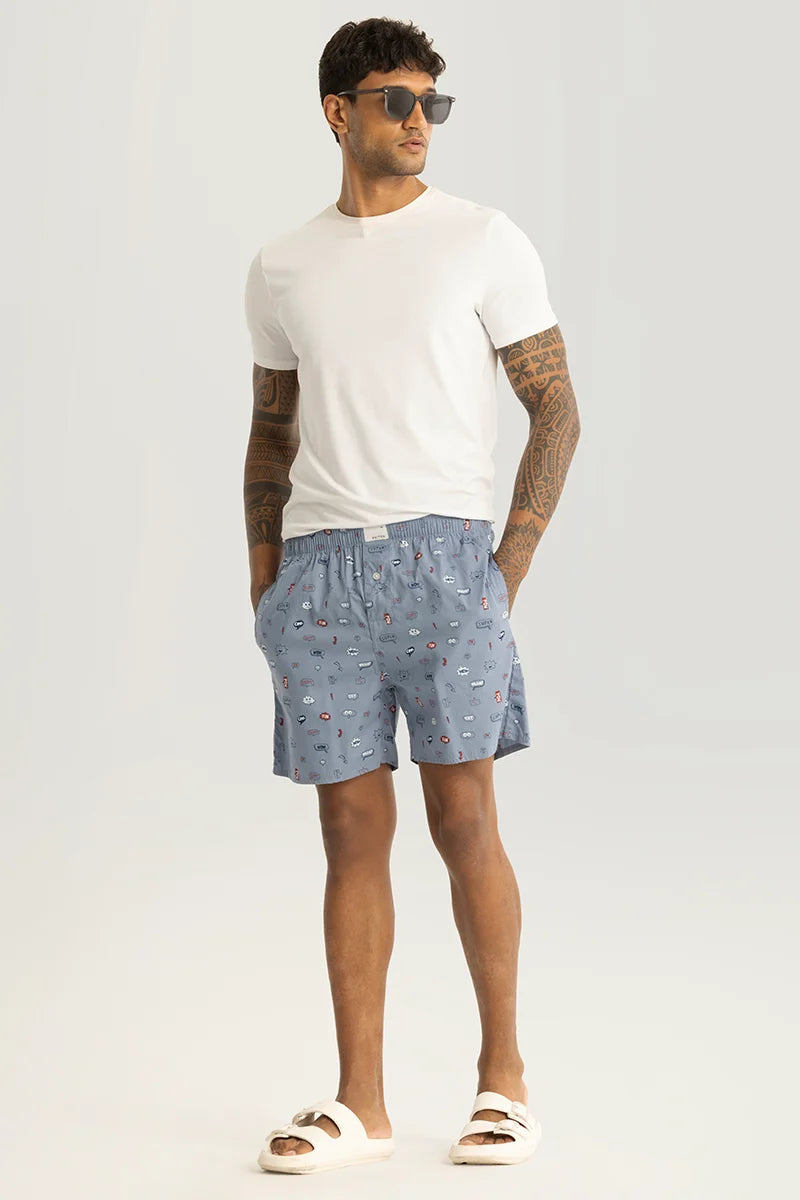 Simona Grey Printed Boxers