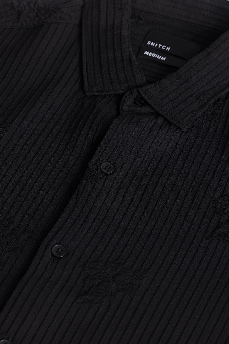 TextuRiche Snowy Black Shirt