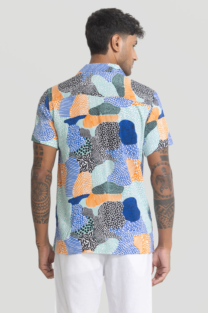 Light Blue Abstract Shirt