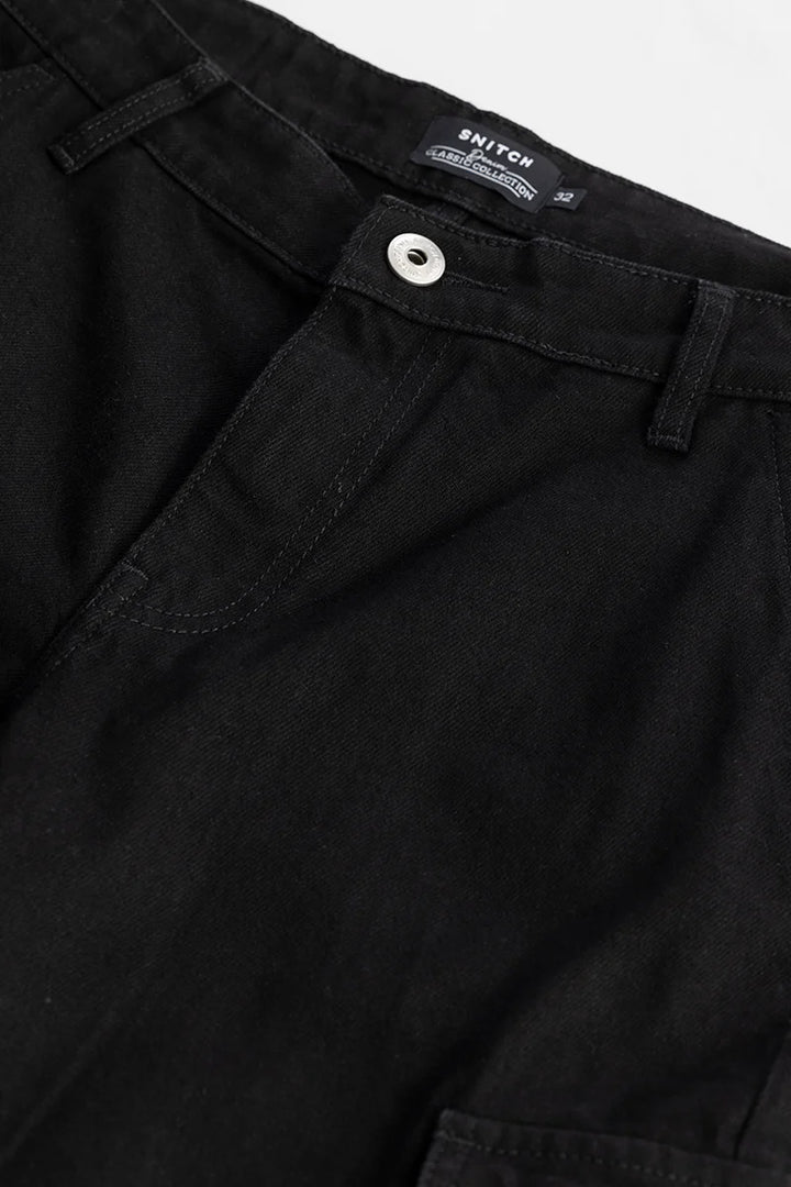 Pockethance Black Comfort Fit Jeans