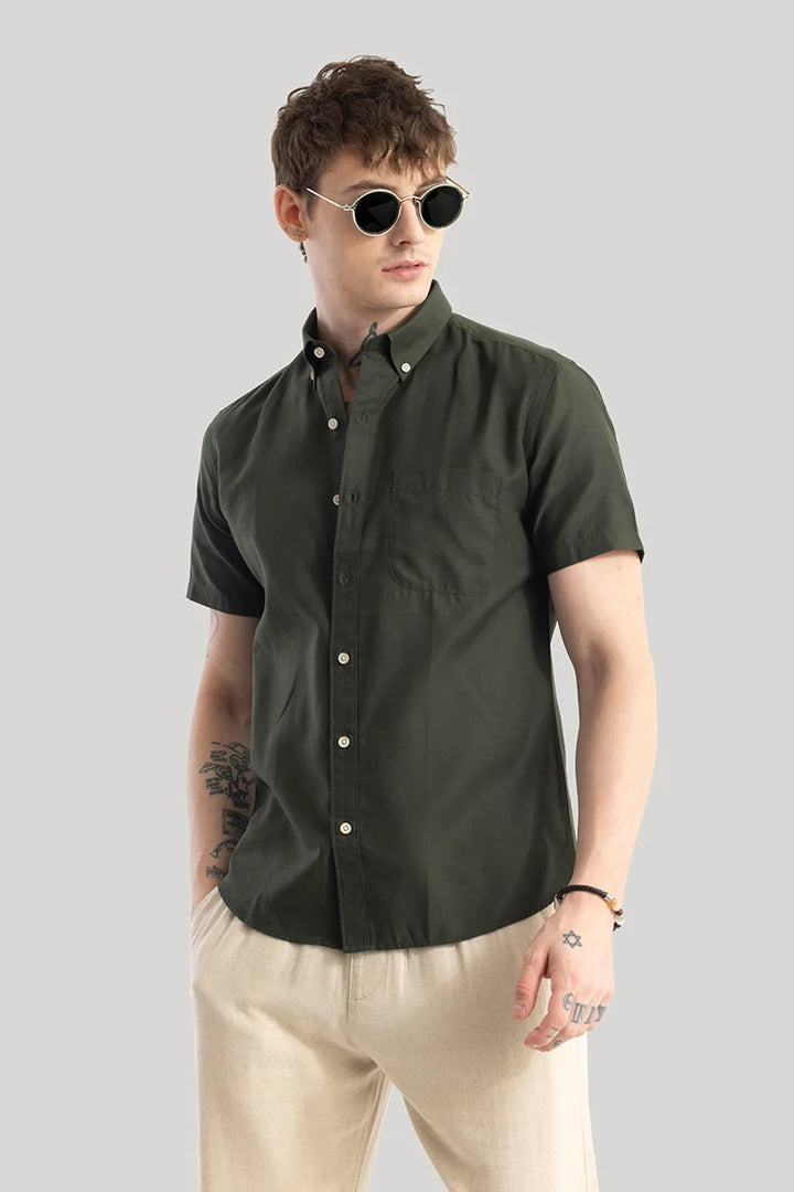 Vidar Olive Plain Shirts