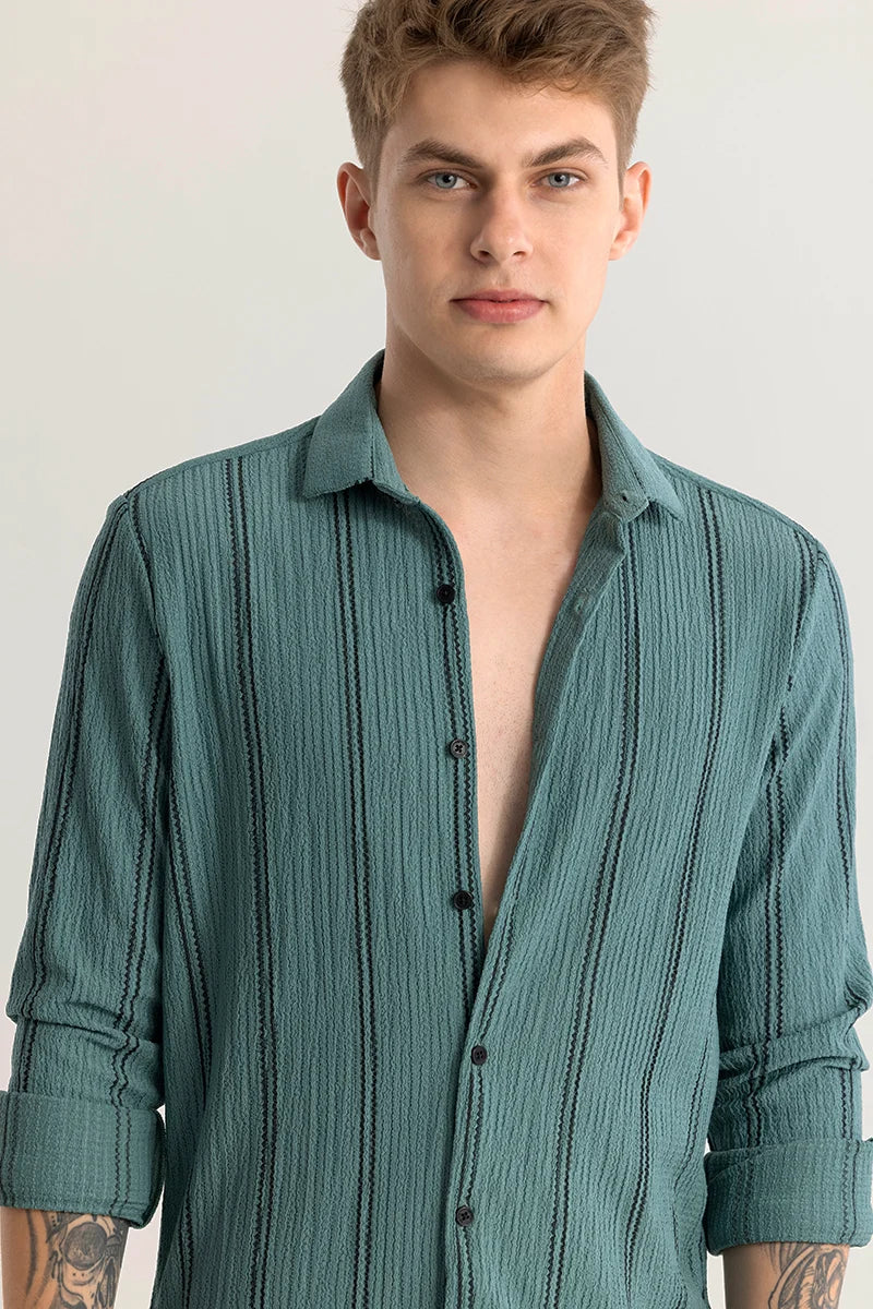 Sverre Stripe Green Shirt