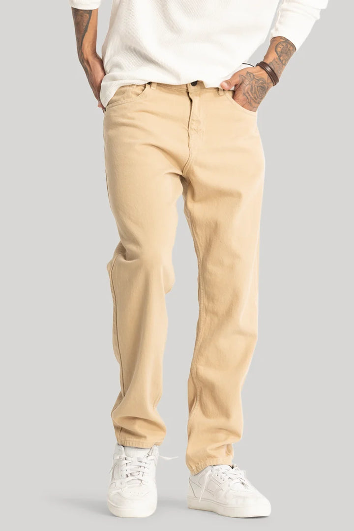 Khaki Baggy Fit Jeans