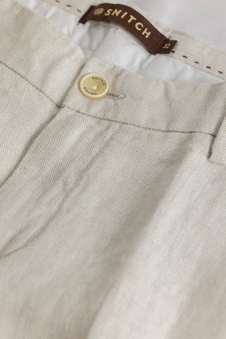 Mads Cream Plain Irish Linen Trousers