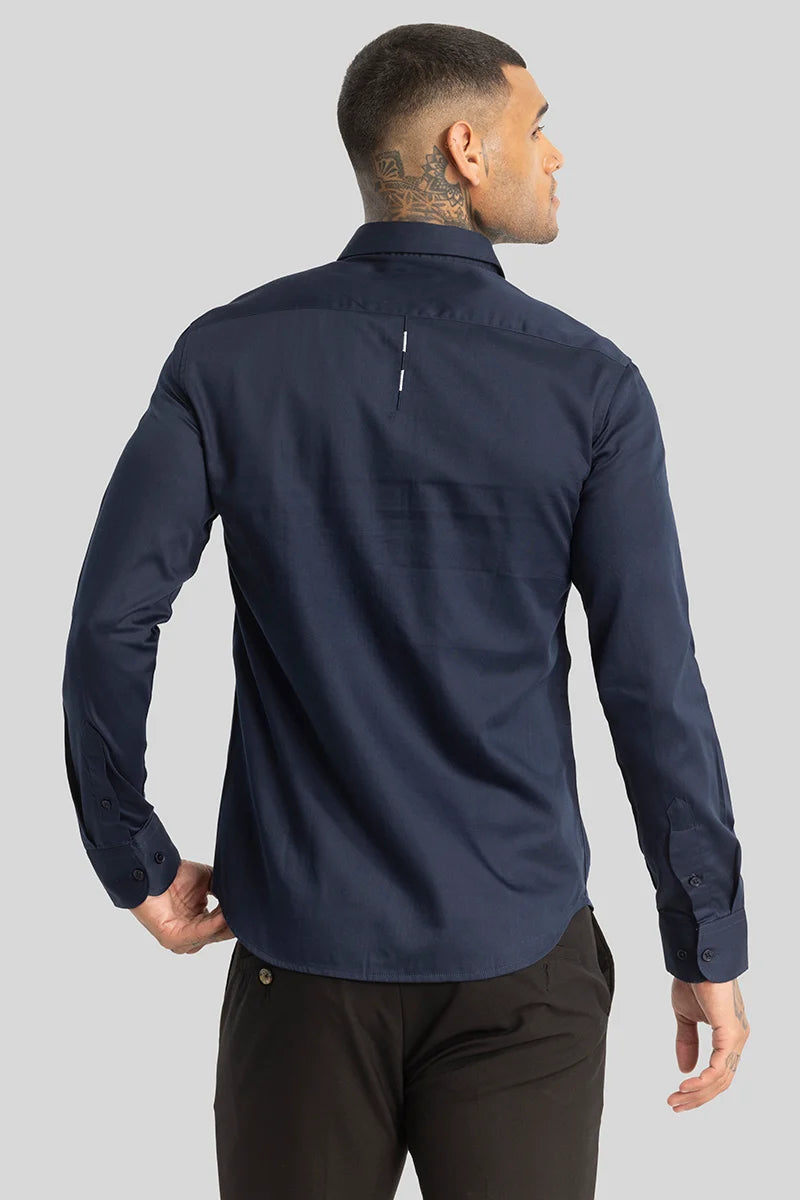 Navy Embroidered Shirt