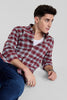 Maroon Checks Slim FIt Shirt