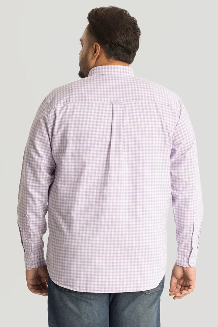 Lavender Oxford Checks Plus Size Shirt