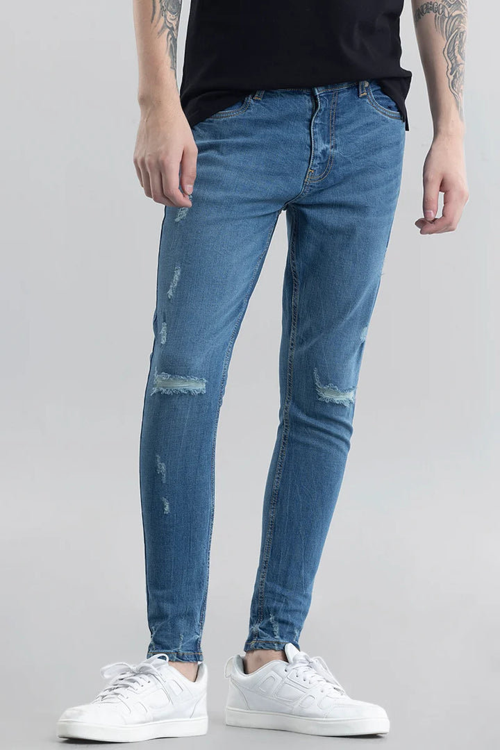 Ilaria Blue Distressed Skinny Fit Jeans