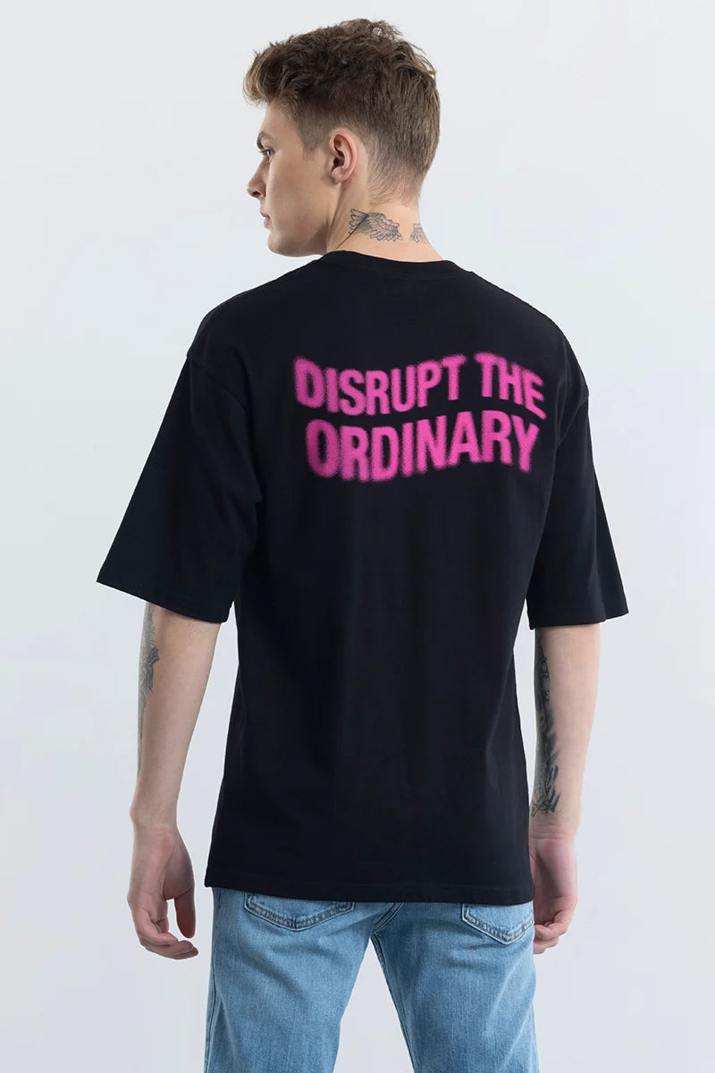 Breaking Boundaries Black Oversized T-Shirt